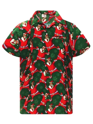 Foto van product King Kameha Overhemd 'Christmas Laughing Santa' groen