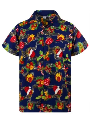 Foto van product King Kameha Overhemd 'Christmas Music' blauw