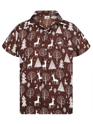 Foto van product King Kameha Overhemd 'Christmas Reindeer' bruin