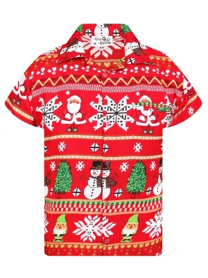 Foto van product King Kameha Overhemd 'Christmas Rows' rood