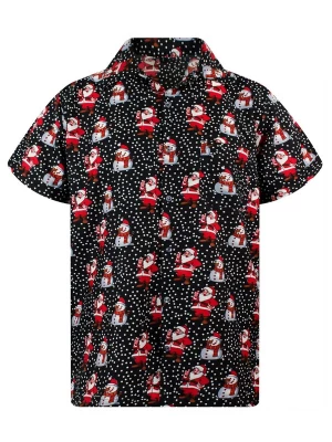 Foto van product King Kameha Overhemd 'Christmas Santa Likes' zwart
