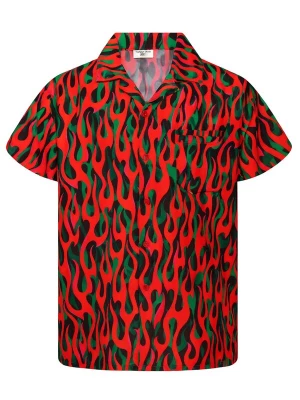 Foto van product King Kameha Shirt 'Flames Allover' rood
