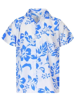 Foto van product King Kameha Shirt 'Hibiscus White Line' turquoise