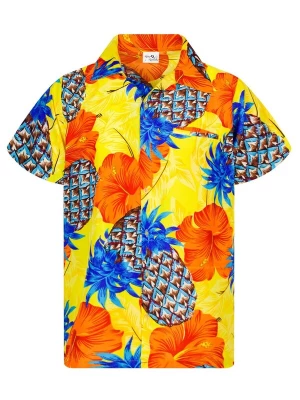 Foto van product King Kameha Shirt 'Pineapple Hibiscus Shadow Line' geel