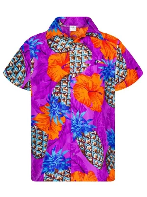 Foto van product King Kameha Shirt 'Pineapple Hibiscus Shadow Line' lila