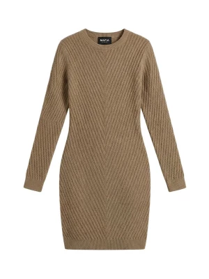 Foto van product Kleidermafia Gebreide jurk 'Fitted Midi Knit Dress - Brown' bruin