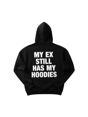 Foto van product Kleidermafia Sweatshirt 'Oversize EX Part II Hoodie - Black and White' zwart