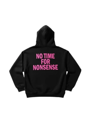Foto van product Kleidermafia Sweatshirt 'Oversize “No Time for Nonsense” Hoodie - Black' zwart