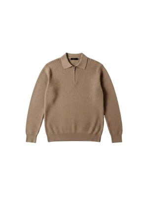 Foto van product Kleidermafia Trui 'Slim Fit Knit Zipper Polo Sweater - Camel' camel