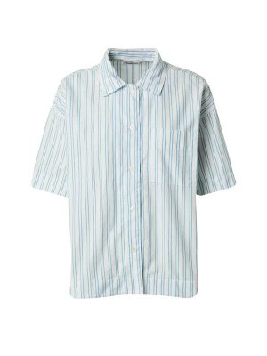 Foto van product KnowledgeCotton Apparel Blouse azuur / wit