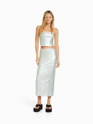 Foto van product Kokerrok Bershka zilverkleurig