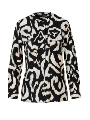 Foto van product KOROSHI Blouse beige / zwart / wit