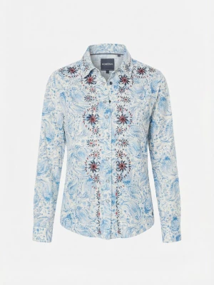 Foto van product KOROSHI Blouse lichtblauw / donkerbruin