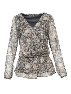 Foto van product KOROSHI Blouse navy / bruin / groen / wit