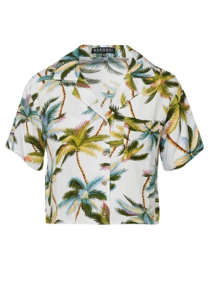 Foto van product KOROSHI Blouse turquoise / bruin / olijfgroen / wit