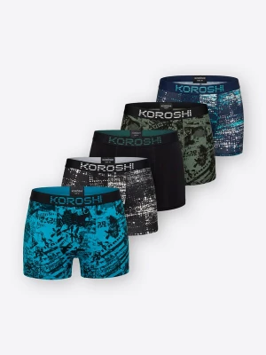 Foto van product KOROSHI Boxershorts donkerblauw / lichtgroen / zwart / wit