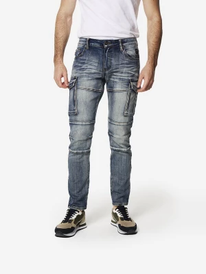 Foto van product KOROSHI Cargojeans blauw denim