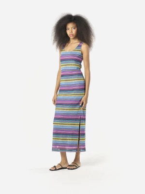 Foto van product KOROSHI Gebreide jurk blauw / hemelsblauw / geel / pink