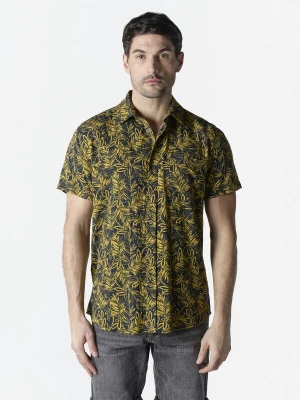 Foto van product KOROSHI Overhemd mosterd / zwart