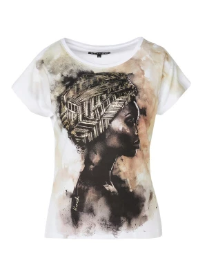 Foto van product KOROSHI Shirt bruin / donkerbruin / goud / wit