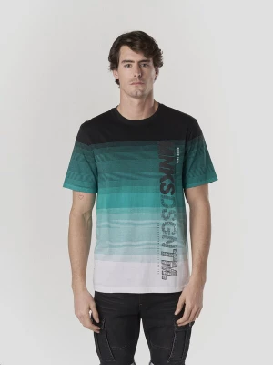 Foto van product KOROSHI Shirt petrol / mintgroen / zwart / wit