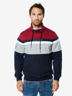 Foto van product KOROSHI Sweatshirt donkerblauw / lichtgrijs / karmijnrood / wit