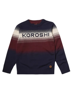 Foto van product KOROSHI Trui navy / bordeaux / zwart / wit