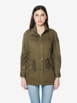Foto van product KOROSHI Tussenparka kaki / lichtroze / zwart / wit