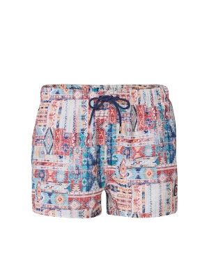 Foto van product KOROSHI Zwemshorts lichtblauw / abrikoos / rood / wit