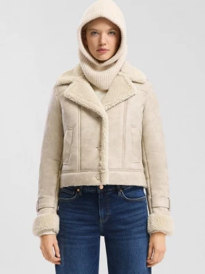Foto van product Kort jack in lamsvachtlook QS beżowy