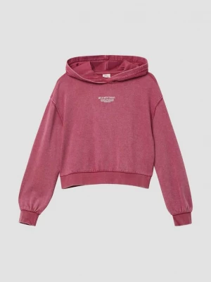 Foto van product Kort oversized sweatshirt met kledingstukverf en opdruk op de rug s.Oliver roze