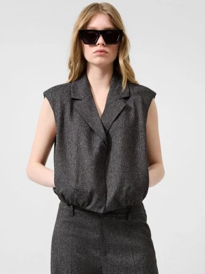 Foto van product Kort vest in tweedlook QS grijs