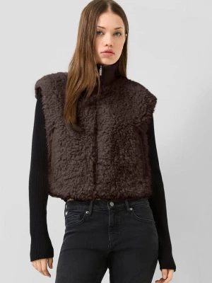 Foto van product Kort vest met bontlook QS bruin