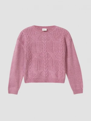 Foto van product Korte gebreide trui in loose fit met kabelpatroon s.Oliver roze