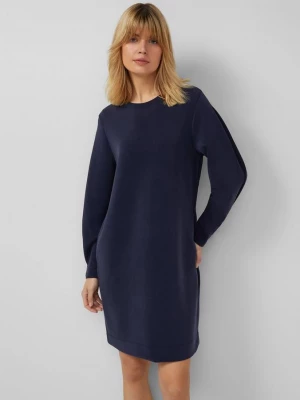 Foto van product Korte scuba-jurk met plooidetail op de mouw s.Oliver blauw