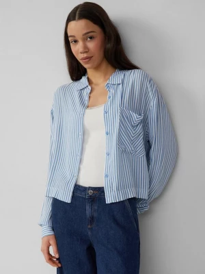 Foto van product Korter gestreepte blouse met opgestikte zak QS