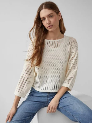 Foto van product Kortere oversized ajour trui met vleermuismouwen s.Oliver crème