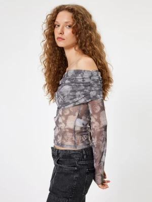 Foto van product Koton Shirt donkergrijs / wit