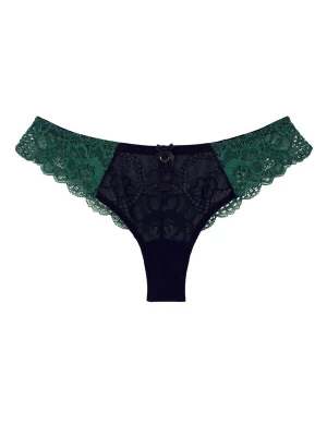 Foto van product La Muel Lingerie Slip 'Brazilian Slip soft lace' donkergroen