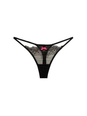 Foto van product La Muel Lingerie String 'embroidery Opal' zwart
