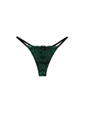 Foto van product La Muel Lingerie String 'soft lace' donkergroen