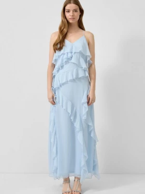 Foto van product Lange chiffon jurk met volants QS blauw