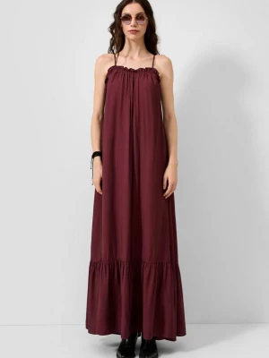 Foto van product Lange jurk van een viscose-mix QS rood