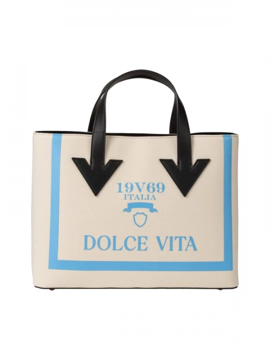 Foto van product 19V69 ITALIA Handtas 'Ada' lichtbeige / azuur