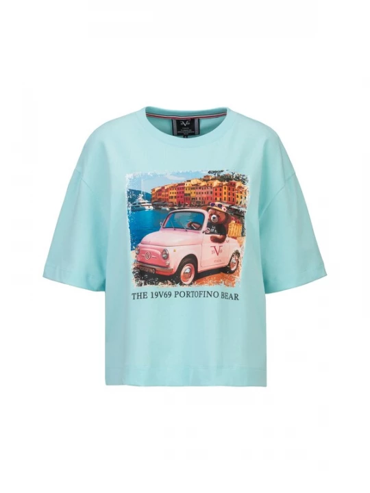 Foto van product 19V69 ITALIA Oversized shirt ' PETONIA PORTOFINO ' mintgroen