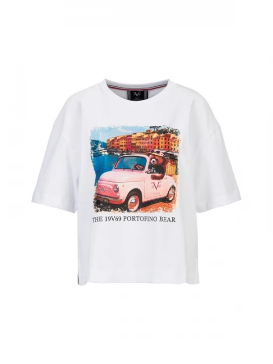 Foto van product 19V69 ITALIA Oversized shirt ' PETONIA PORTOFINO ' wit