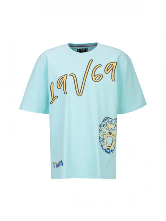 Foto van product 19V69 ITALIA Shirt donkerblauw / geel / mintgroen / zwart