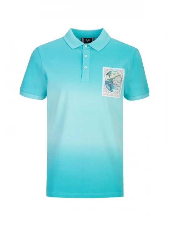 Foto van product 19V69 ITALIA Shirt 'Emilio Dip' turquoise / wit