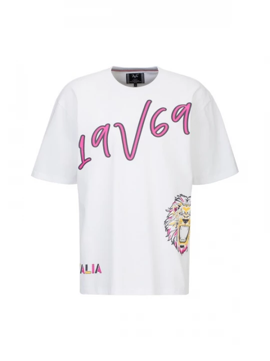 Foto van product 19V69 ITALIA Shirt geel / pink / zwart / wit