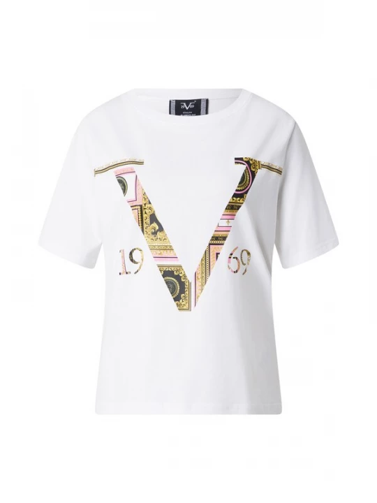 Foto van product 19V69 ITALIA Shirt geel / rosa / zwart / wit